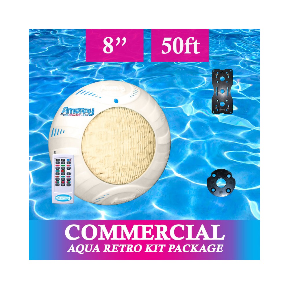 Amoray 8" Aqua Retro Light Kit (Commercial Warm White) 50ft
