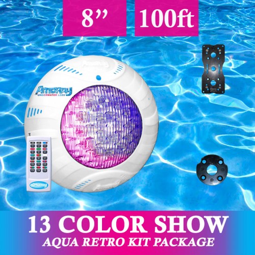 Amoray 8in Aqua Retro Light Kit (13 Color Show) 100ft
