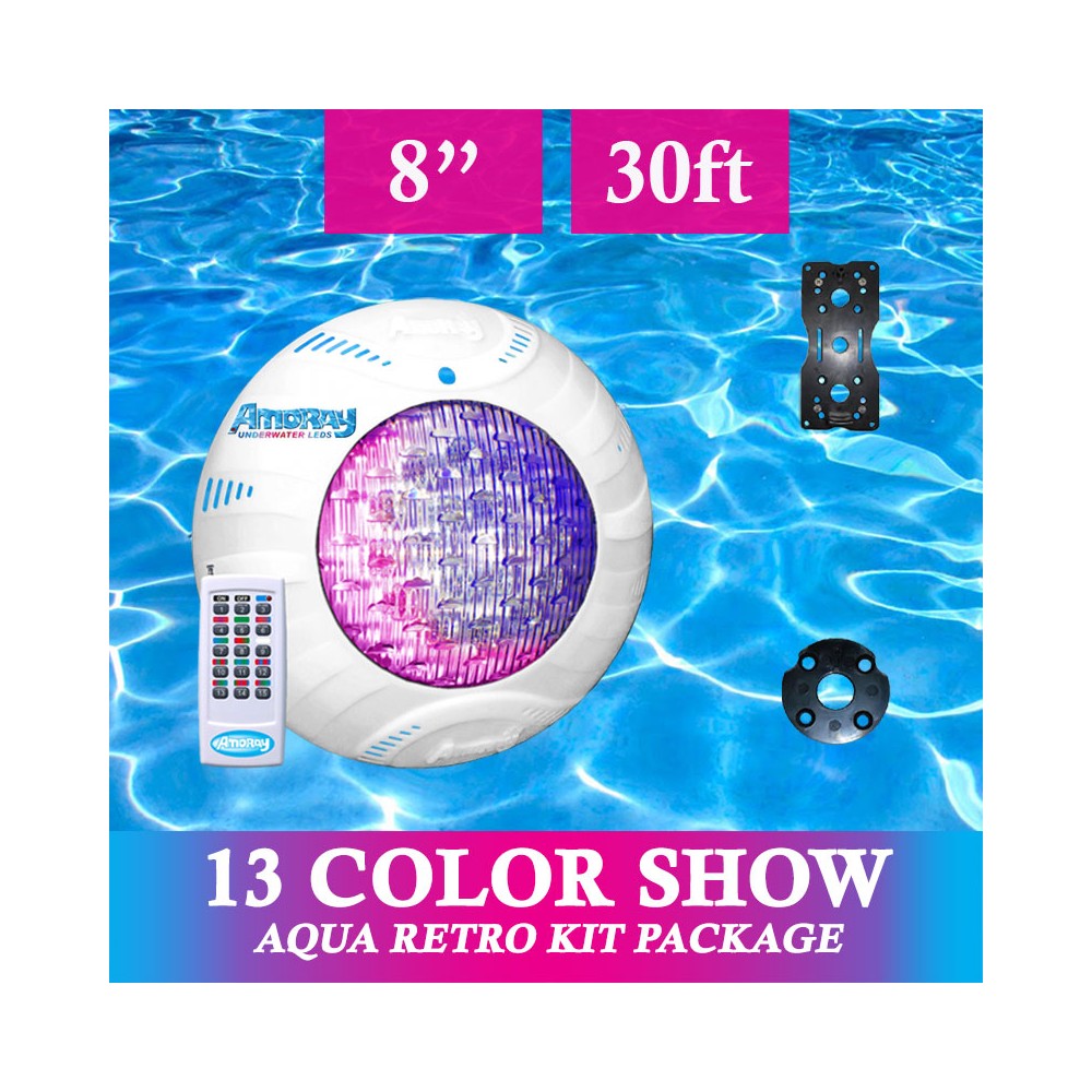 Amoray 8in Aqua Retro Light Kit (13 Color Show) 30ft