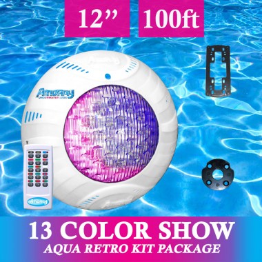 Amoray 12in Aqua Retro Light Kit (13 Color Show) 100ft
