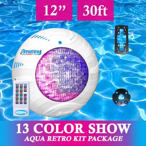 Amoray 12in Aqua Retro Light Kit (13 Color Show) 30ft