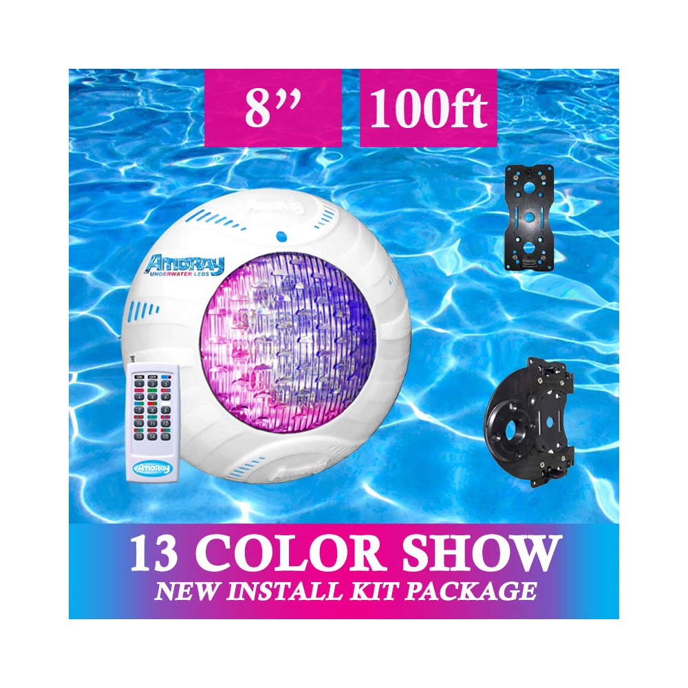 Amoray 8in New Install Light Kit (13 Color Show ) 100ft