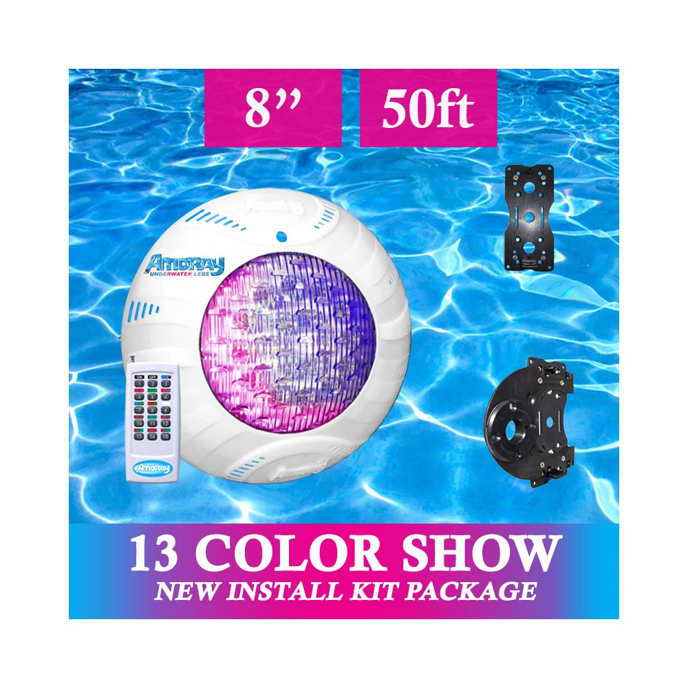 Amoray 8in New Install Light Kit (13 Color Show ) 50ft