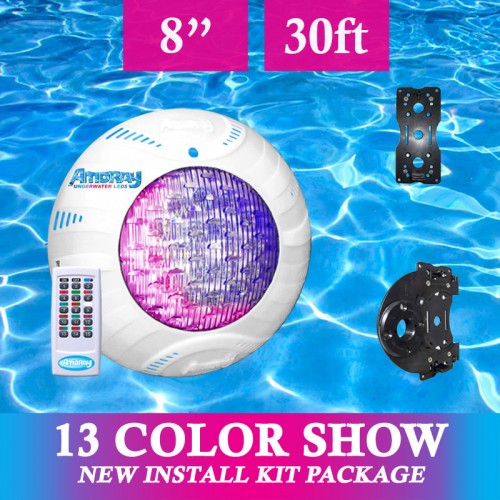 Amoray 8in New Install Light Kit (13 Color Show ) 30ft