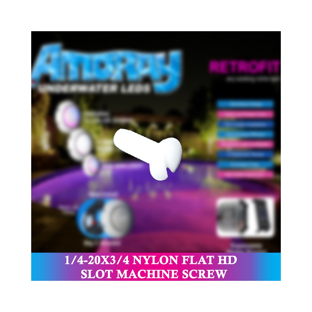 Amoray 1/4-20x3/4 Nylon Flat HD  Slot Machine Screw